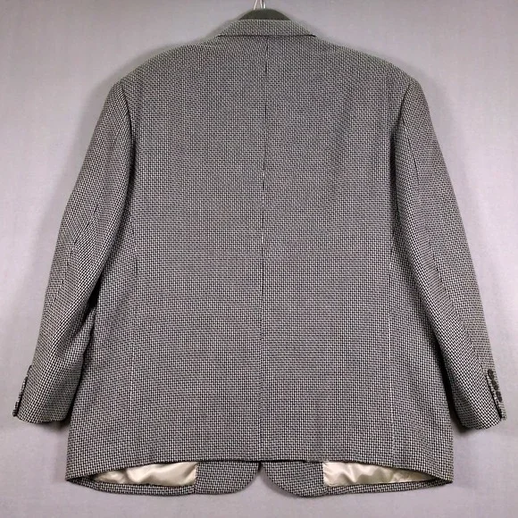 Vtg Pierre Cardin 42‎ SHORT Zig Zag Pattern Two Button Sports Coat Made In USA - Picture 7 of 8